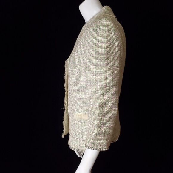 ABS Green & Pink Tweed Blazer with Rhinestone Edges (6) - Picture 2 of 5